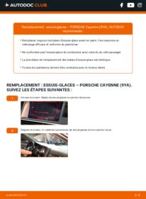 Comment effectuer un remplacement de Essuie-glace 3.0 AWD (9YAAA1) Porsche Cayenne 9YA