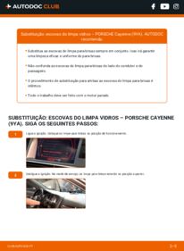 Como realizar a substituição de Escovas do Limpa Vidros 3.0 AWD (9YAAA1) Porsche Cayenne 9YA