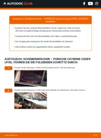 Wie der Wechsel durchführt wird: Scheibenwischer PORSCHE Cayenne Coupe (9YB) 3.0 AWD (9YBAA1) tauschen