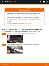Cómo sustitución de Escobillas de Limpiaparabrisas 3.0 AWD (9YBAA1) PORSCHE Cayenne Coupe (9YB)