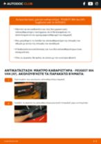 Βήμα-βήμα PDF οδηγιών για να αλλάξετε Μάκτρο καθαριστήρα σε PEUGEOT 806 Kastenwagen (AF)