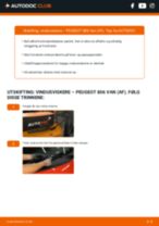 PDF med trinn for trinn-veiledning for bytte av PEUGEOT 806 Kastenwagen (AF) Vindusviskere