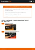 Steg-för-steg-guide i PDF om att byta Torkarblad i PEUGEOT 806 Kastenwagen (AF)