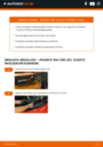 Kako zamenjam del Metlice brisalcev na svojem avtu 806 MPV 2.0 HDI? Vodiči po korakih