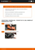 Udskiftning af Viskerblade foran og bag PEUGEOT 307 CC (3B): manual pdf
