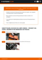 Como substituir Escovas limpa para brisas traseiro e dianteiro PEUGEOT 406 Coupe (8C) - manual online