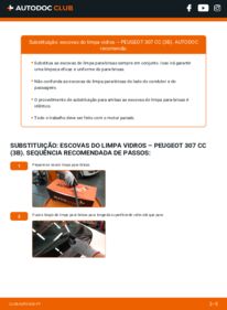 Como realizar a substituição de Escovas do Limpa Vidros 2.0 16V Peugeot 307 cc 3b