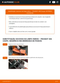 Como realizar a substituição de Escovas do Limpa Vidros 2.2 HDI Peugeot 406 Coupe