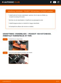Hvordan man udfører udskiftning af: Viskerblade på 1.0 VTi Peugeot 108 Hatchback