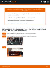 How to carry out replacement: Wiper Blades 3.4 S ALPINA B3 Convertible (E46)
