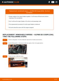 How to carry out replacement: Wiper Blades 3.3 ALPINA B3 Coupe (E46)