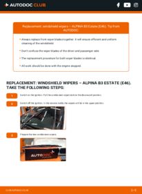 How to carry out replacement: Wiper Blades 3.3 ALPINA B3 Estate (E46)