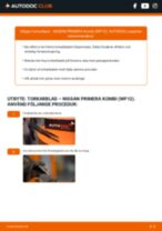 Steg-för-steg-guide i PDF om att byta Torkarblad i NISSAN PRIMERA Estate (WP12)