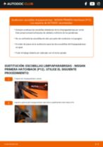 Tutorial paso a paso en PDF sobre el cambio de Escobillas de Limpiaparabrisas en NISSAN PRIMERA Hatchback (P12)