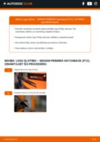 Kā nomainīt aizmugurē un priekšā Stikla tīrītāja slotiņa NISSAN PRIMERA Hatchback (P12) - instrukcijas tiešsaistes