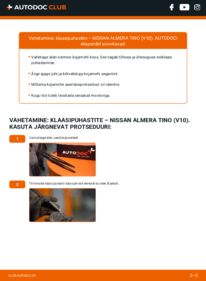 Kuidas välja vahetamist läbi viia: Nissan Almera Tino 1.8 Pesurikumm