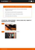 PDF med trinn for trinn-veiledning for bytte av AUDI Q3 (8U) Vindusviskere