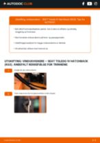 PDF med trinn for trinn-veiledning for bytte av SEAT TOLEDO IV (KG3) Vindusviskere