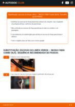Manual DIY sobre como substituir o Escovas do Limpa Vidros no SKODA FABIA