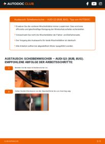 Wie der Wechsel durchführt wird: Scheibenwischer Audi Q3 8u 2.0 TDI tauschen
