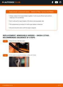 How to carry out replacement: Wiper Blades 1.0 SKODA CITIGO