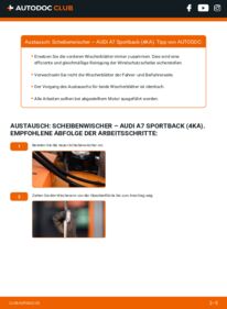 Wie der Wechsel durchführt wird: Scheibenwischer AUDI A7 Sportback (4KA) 50 TDI Mild Hybrid quattro tauschen