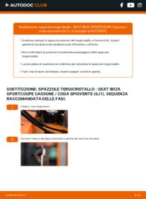 Sostituzione di Tergicristalli SEAT IBIZA SPORTCOUPE Box Body / Hatchback (6J1) 1.6 TDI