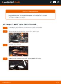 Kaip atlikti keitimą: Seat Altea 5P1 1.9 TDI Valytuvo gumelė