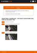 Udskiftning af Viskerblade foran og bag VW PASSAT Kasten/Kombi (365): manual pdf