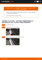 VW PASSAT Kasten/Kombi (365) priekyje ir gale Valytuvo gumelė pakeisti: žinynai pdf