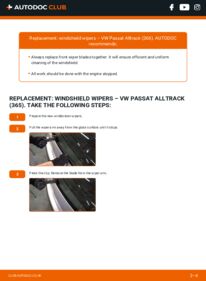 How to carry out replacement: Wiper Blades 2.0 TDI 4motion VW Passat B7 Alltrack