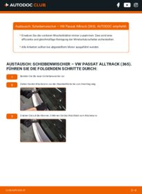Wie der Austausch bewerkstelligt wird: Scheibenwischer 2.0 TDI 4motion VW Passat B7 Alltrack