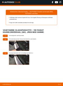 Kuidas välja vahetamist läbi viia: VW PASSAT Kasten/Kombi (365) 2.0 TSI Pesurikumm