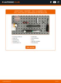 Hvordan man udfører udskiftning af: Tændrør på 1.9 TDI SEAT Alhambra 7M