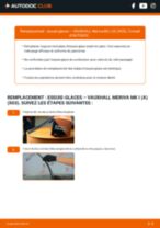 Le guide professionnel de remplacement pour Essuie-glace sur votre VAUXHALL MERIVA Mk I (A) 1.3 CDTI