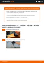 Vaiheittainen PDF-opas: kuinka vaihtaa VAUXHALL AGILA Mk II (B) -mallin Pyyhkijänsulat