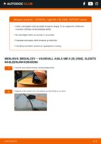 Vodič PDF po korakih za menjavo VAUXHALL AGILA Mk II (B) Metlica brisalnika stekel
