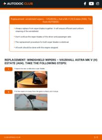 How to carry out replacement: Wiper Blades 1.8 (L35) Astra H A04