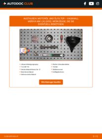 Wie der Austausch bewerkstelligt wird: Ölfilter 1.3 CDTI VAUXHALL MERIVA Mk I (A)