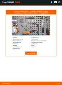 Kuinka vaihtaa Jarrupalat 1.3 CDTI 16V VAUXHALL COMBO TOUR Mk II (C) (F25) -autoon