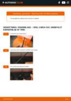 Udskiftning af Viskerblade foran og bag OPEL CORSA B (73_, 78_, 79_): manual pdf