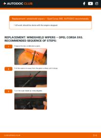 How to carry out replacement: Wiper Blades 1.0 i 12V (F08, F68, M68) Opel Corsa S93