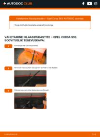 Kuidas välja vahetamist läbi viia: Opel Corsa S93 1.0 i 12V (F08, F68, M68) Pesurikumm