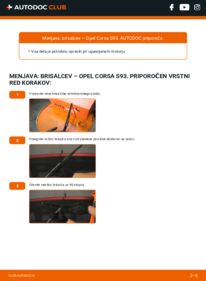 Kako izvesti menjavo: Metlica brisalnika stekel Corsa B Hatchback (S93) 1.0 i 12V (F08, F68, M68)