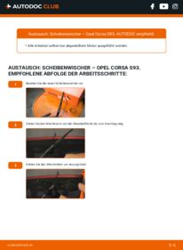 Wie der Austausch bewerkstelligt wird: Scheibenwischer 1.0 i 12V (F08, F68, M68) Opel Corsa B