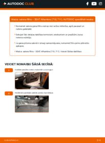 Kā veikt nomaiņu: 2.0 TDI SEAT Alhambra 7N Salona filtrs