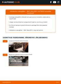 Kuidas välja vahetamist läbi viia: Seat Altea 5p1 1.9 TDI Salongifilter