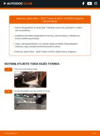 Kaip atlikti keitimą: Seat Toledo 3 1.9 TDI Oro filtras, keleivio vieta