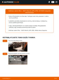 Kaip atlikti keitimą: Seat Altea XL 1.9 TDI Oro filtras, keleivio vieta