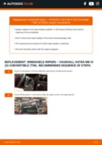 VAUXHALL Astra Mk4 (G) Convertible (T98) 2001 repair manual and maintenance tutorial